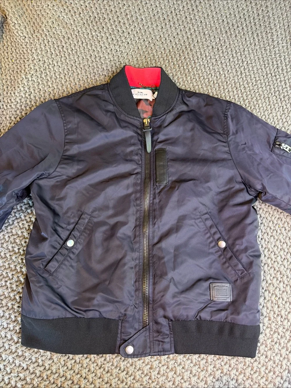 Coach Black Bomber Jacket Men Size M